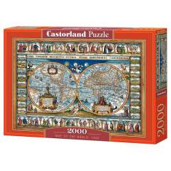 CASTORLAND Puzzle Mapa světa r.1639, 2000 dílků