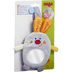 Textilní hračka pro miminka na zavěšení Zajíček Haba se zrcadlem od 6 měsíců