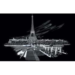 Stříbrný škrabací obrázek Eiffelova věž - velký