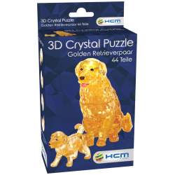 HCM KINZEL 3D Crystal puzzle Zlatý retrívr a štěně 44 dílků