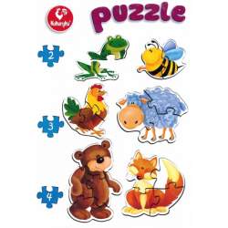KUKURYKU Baby puzzle Zvířátka 6v1 (2-4 dílky)